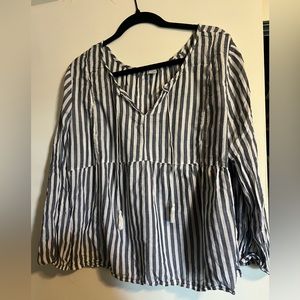 Old navy Blue and white striped shirt